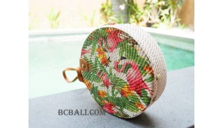 fashion circle sling handbag floral decorative 